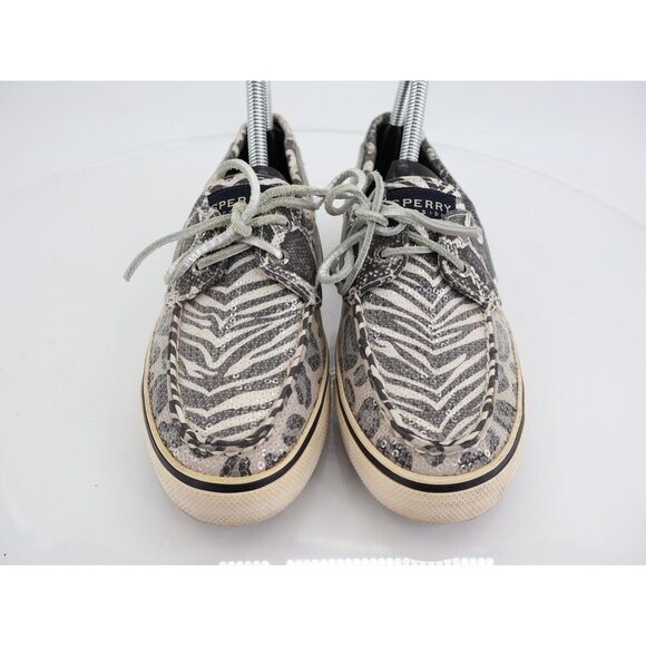 Sperry Top Sider Womens Size 7M Zebra Black & White Sequins Shoes Loafers - Picture 4 of 13